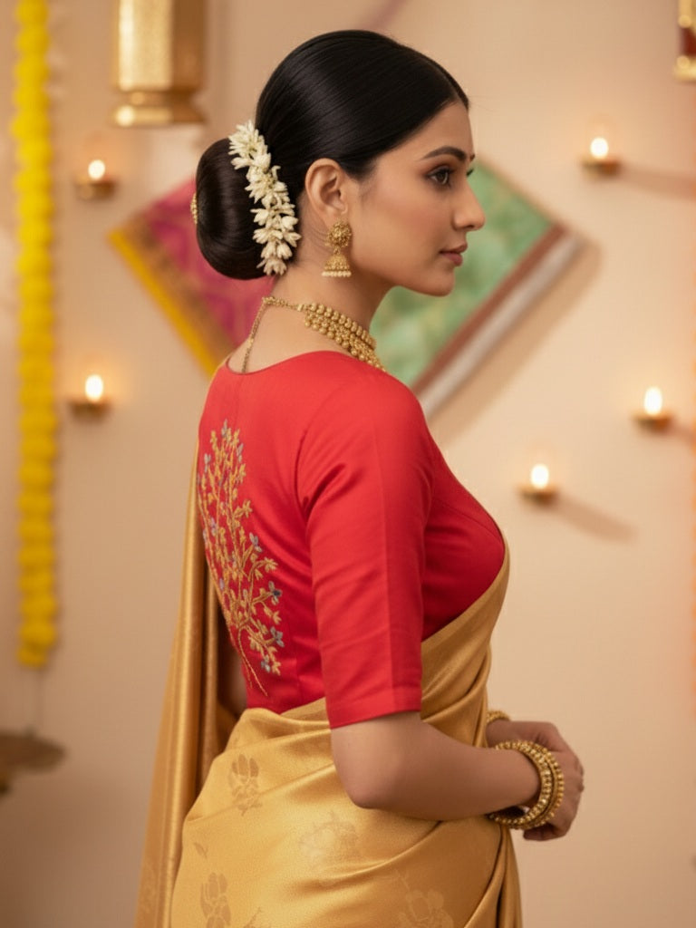 GLEAMING TREE BLOUSE - Red