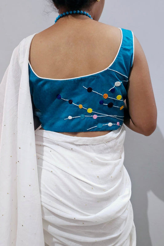 PEARL CANDY BLOUSE - Blue