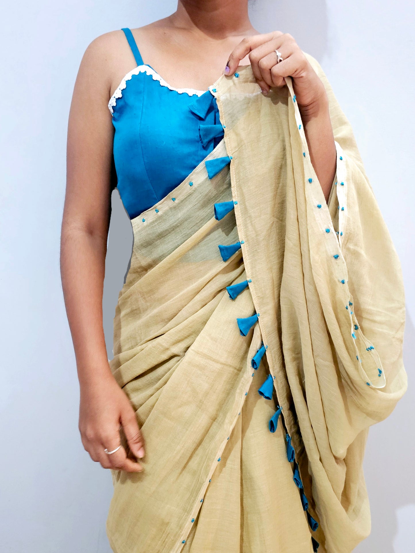 Parijat Designer MulMul Cotton Saree