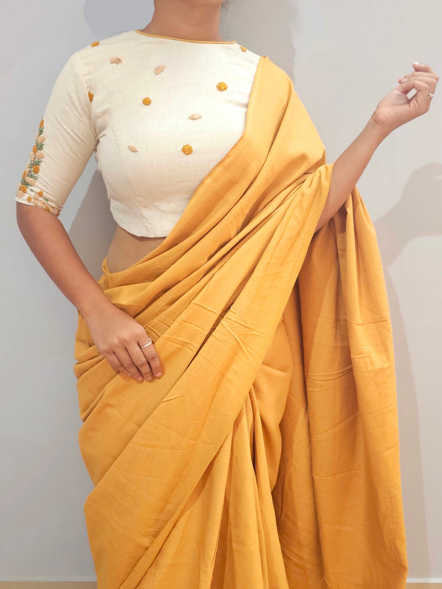 MADHURIMA BLOUSE (Mustard & Beige)