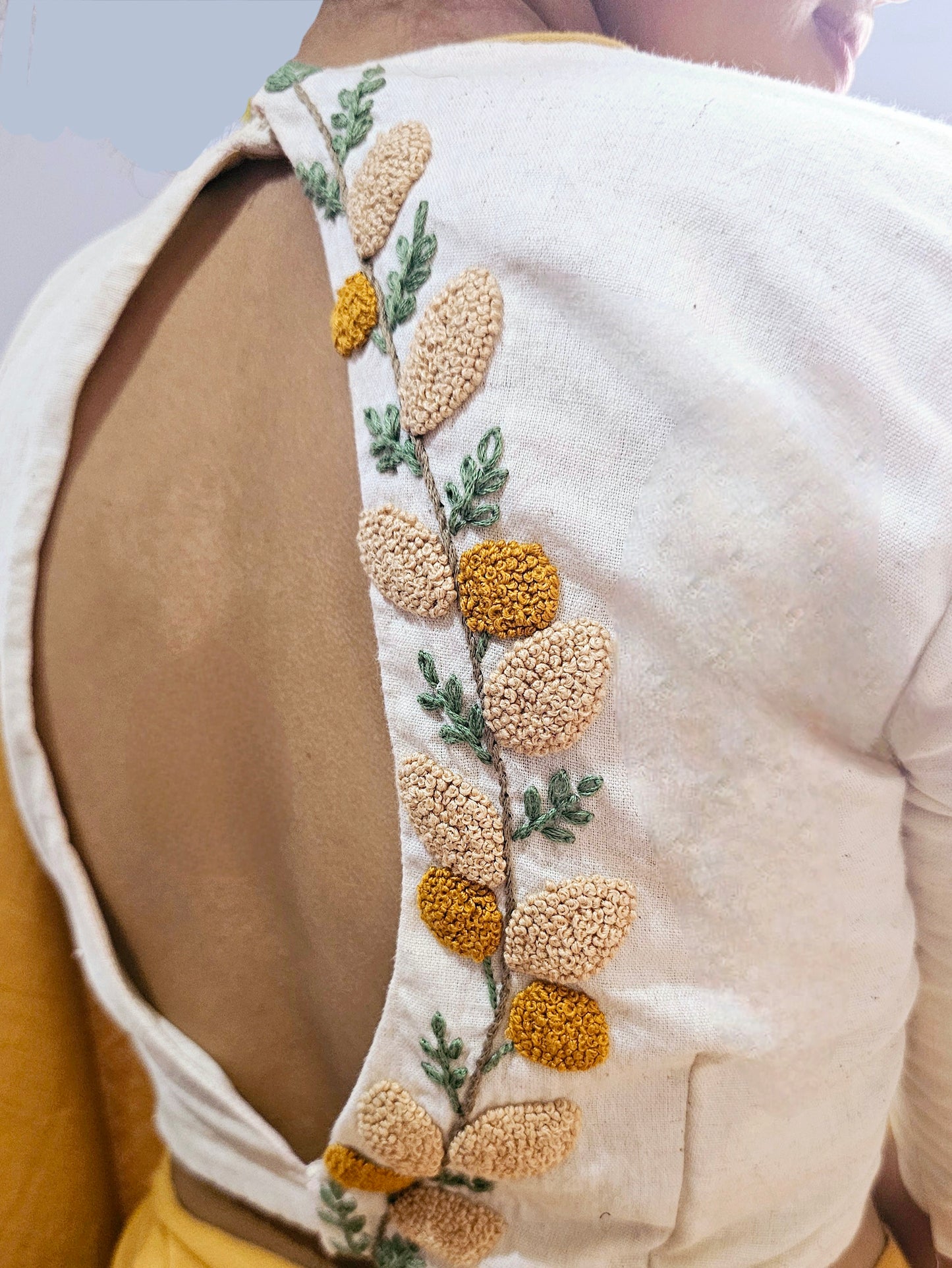 MADHURIMA BLOUSE (Mustard & Beige)