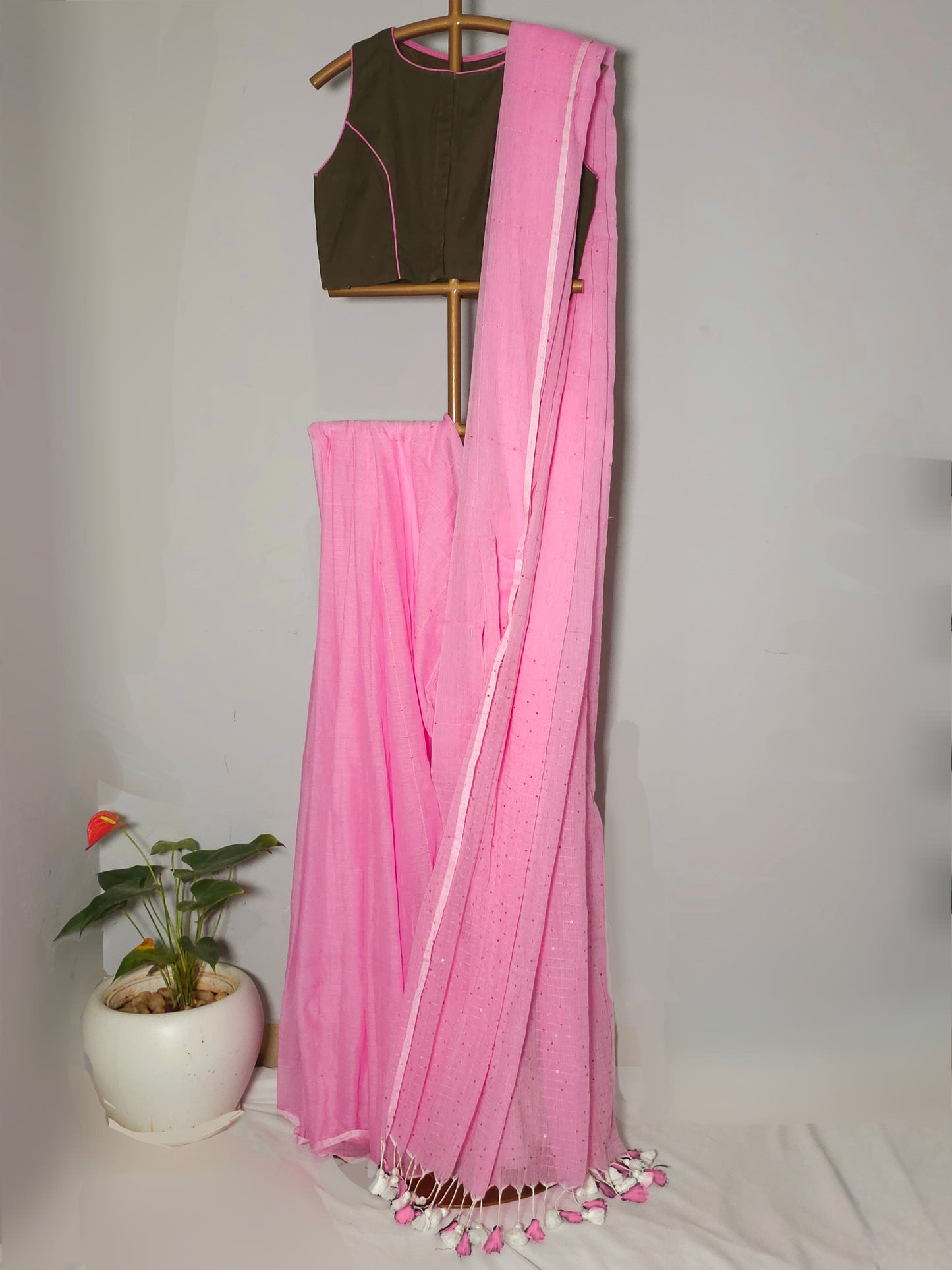 Tara MulMul Cotton Sequence Saree
