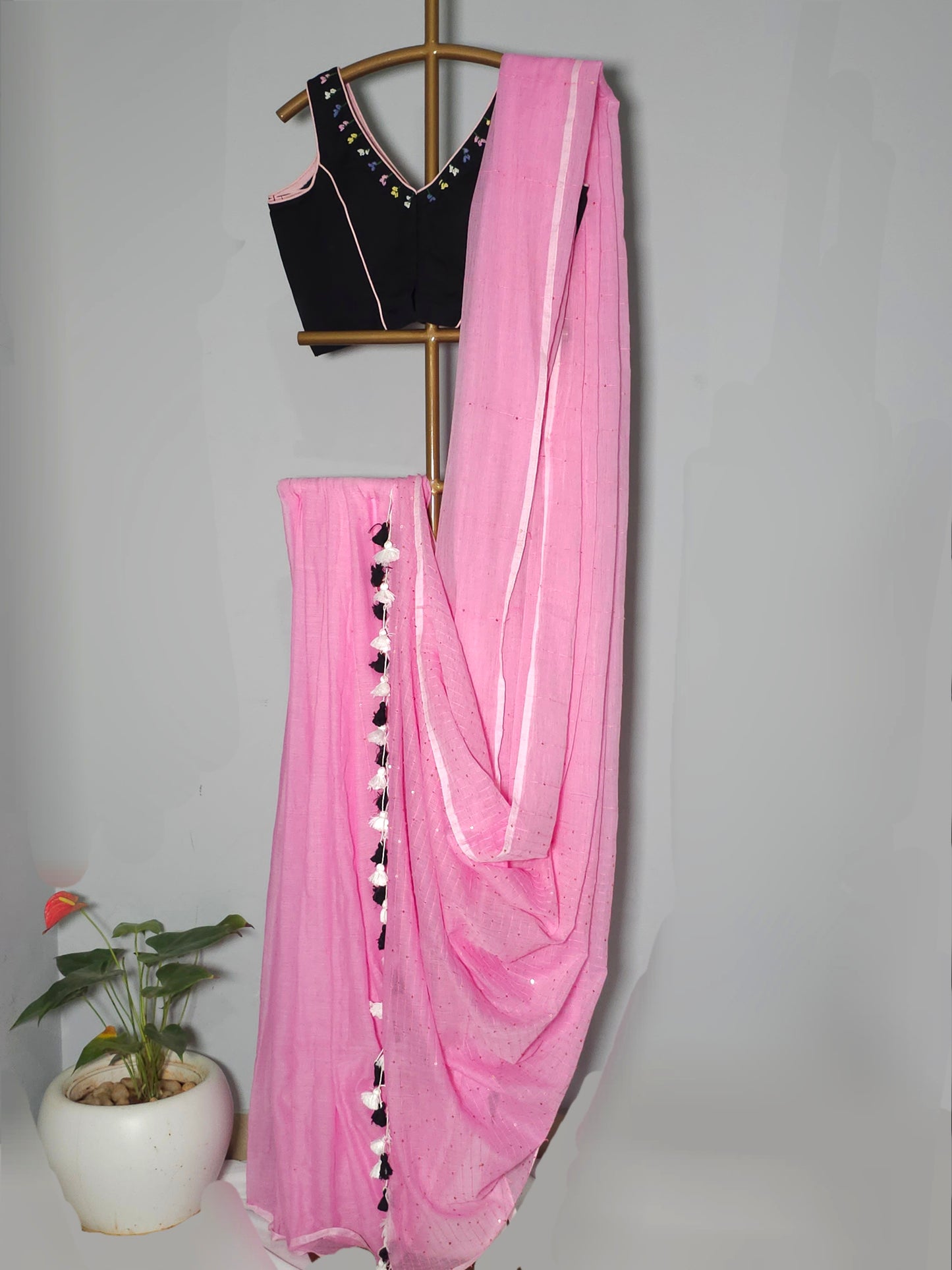 Tara MulMul Cotton Sequence Saree