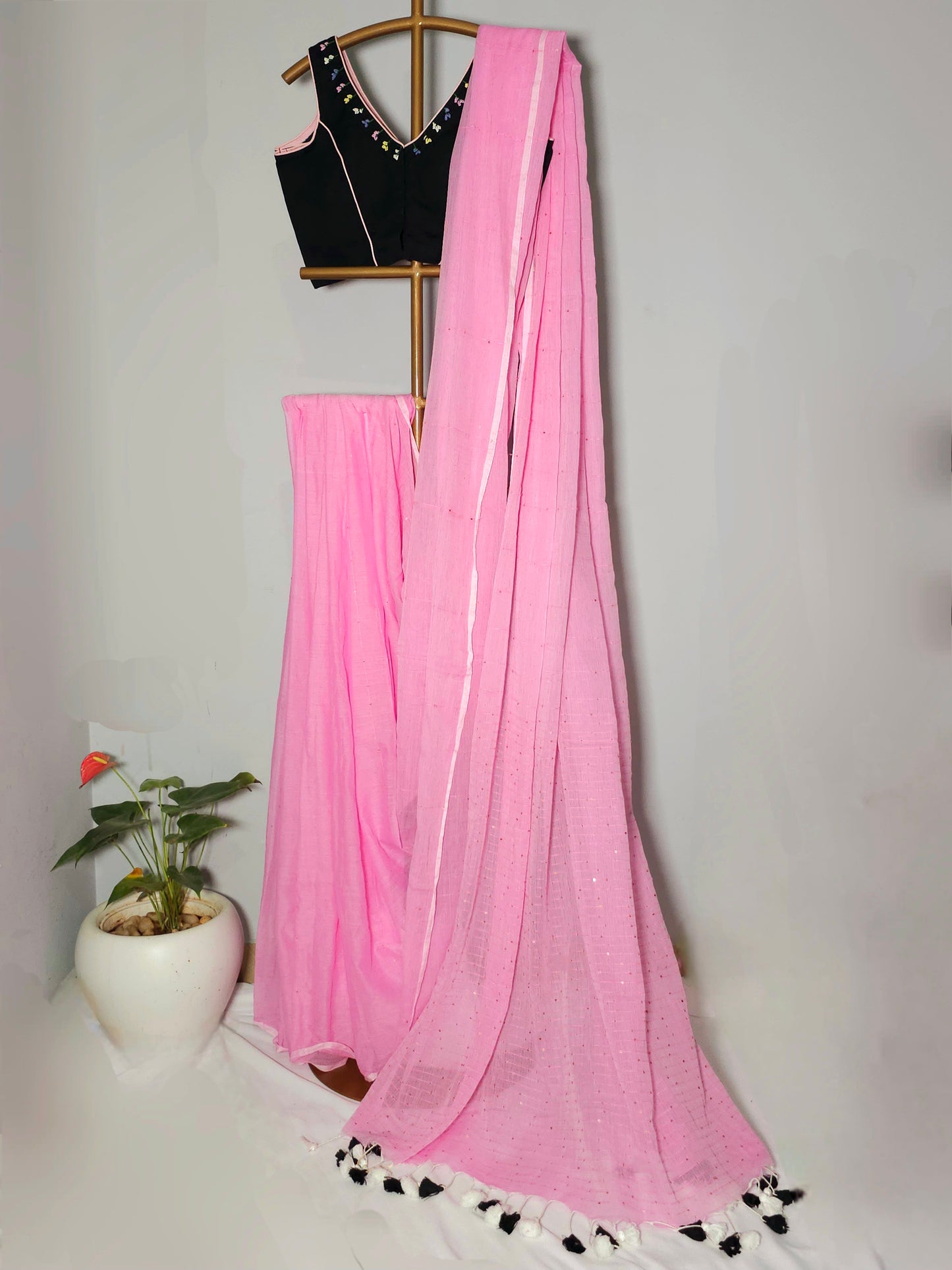 Tara MulMul Cotton Sequence Saree