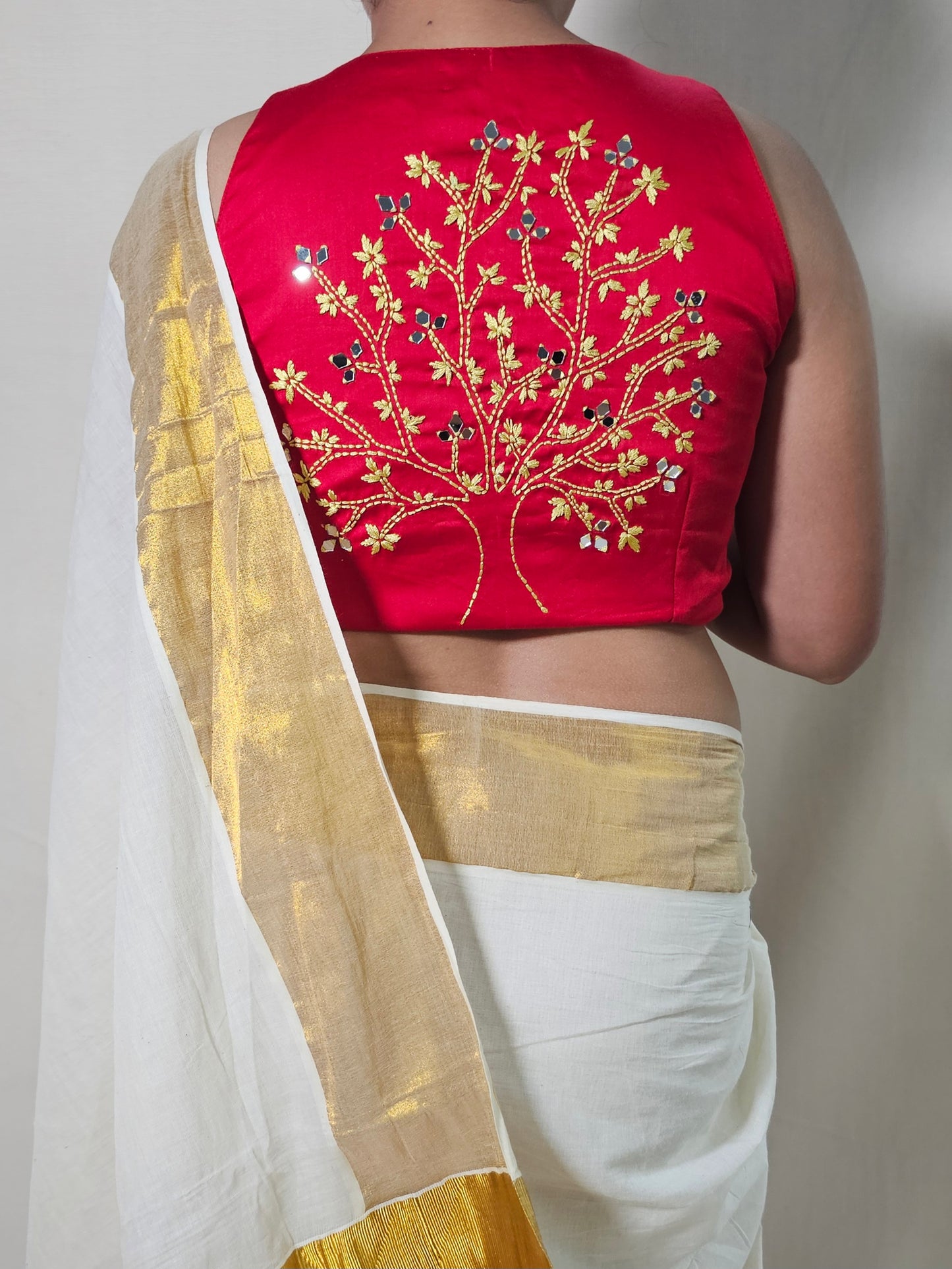 GLEAMING TREE BLOUSE - Red