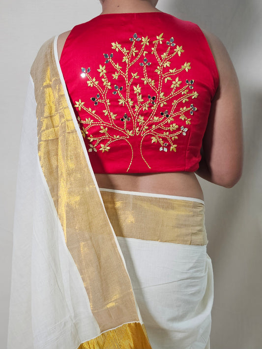 GLEAMING TREE BLOUSE - Red