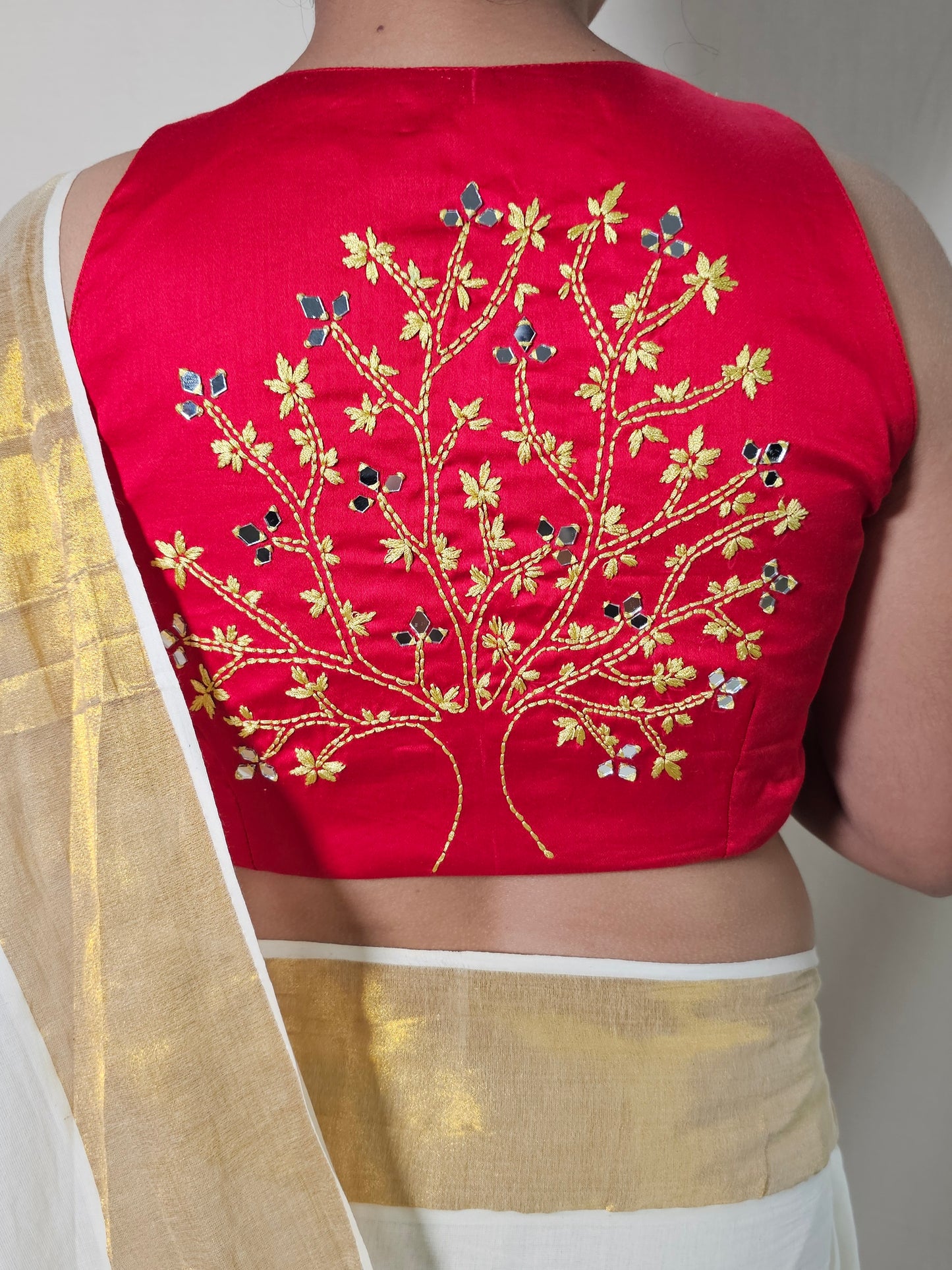 GLEAMING TREE BLOUSE - Red
