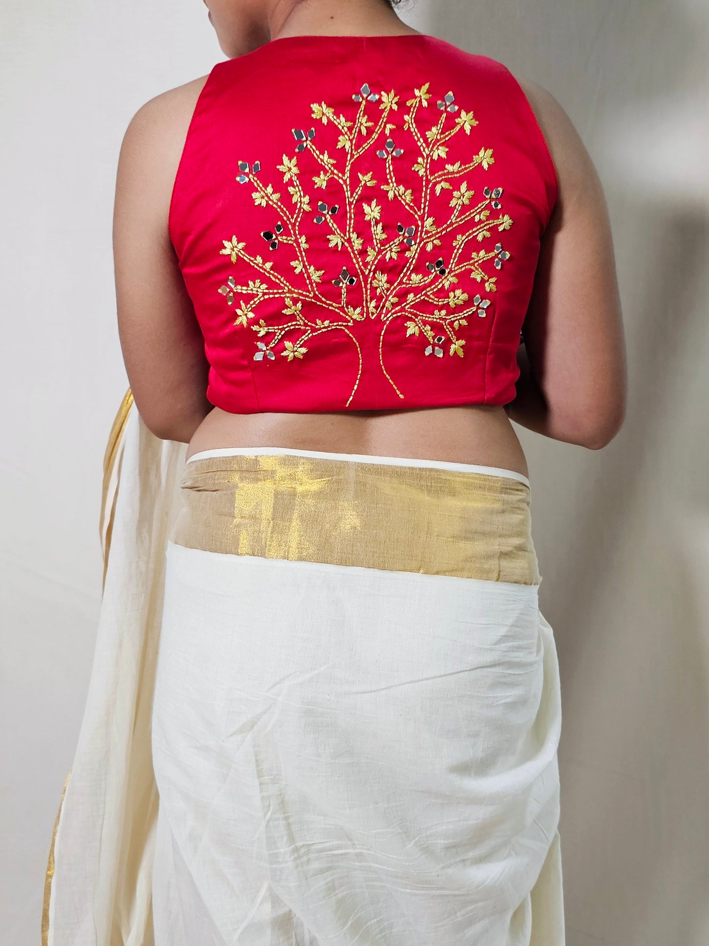 GLEAMING TREE BLOUSE - Red