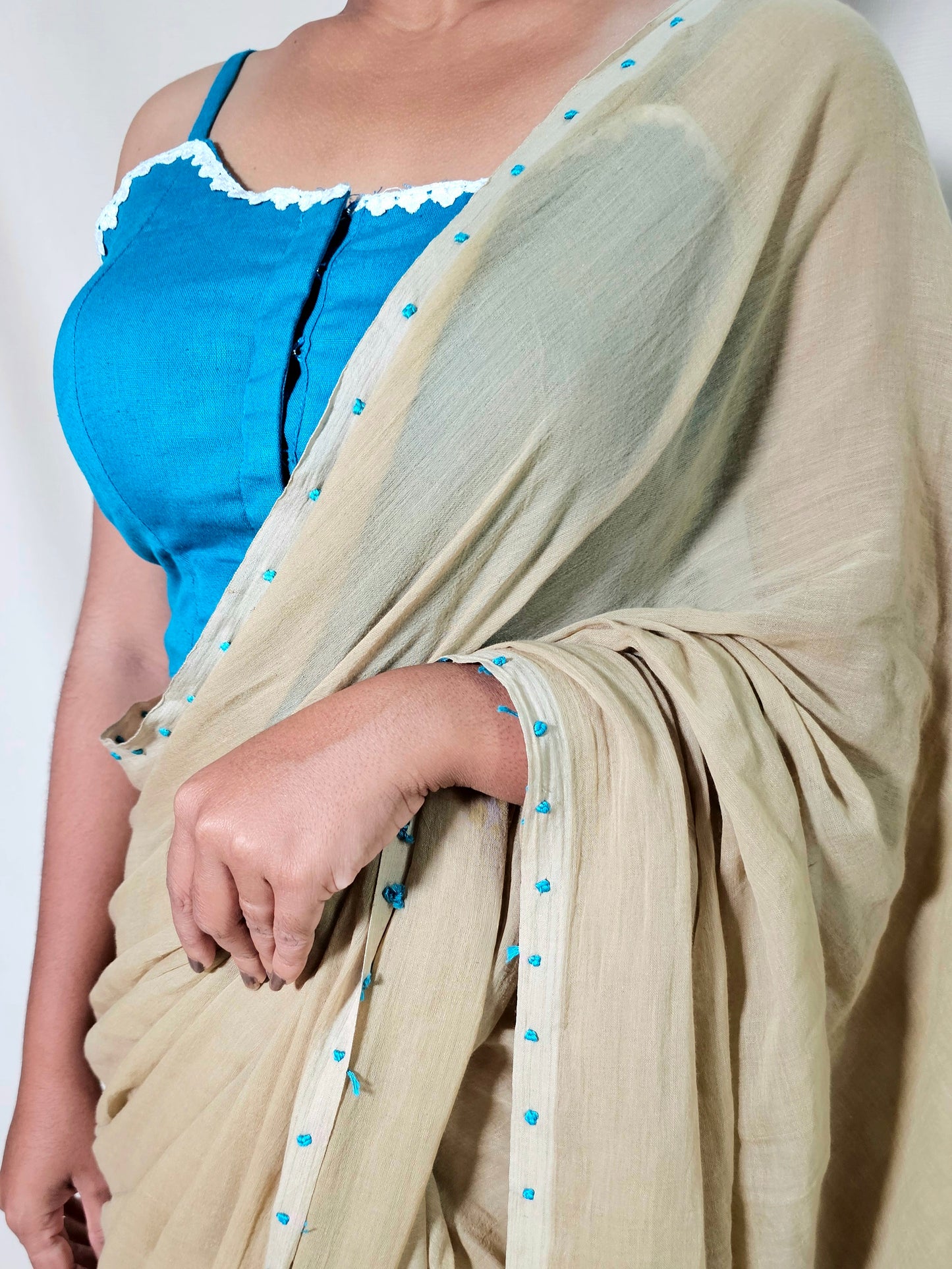 Parijat Designer MulMul Cotton Saree