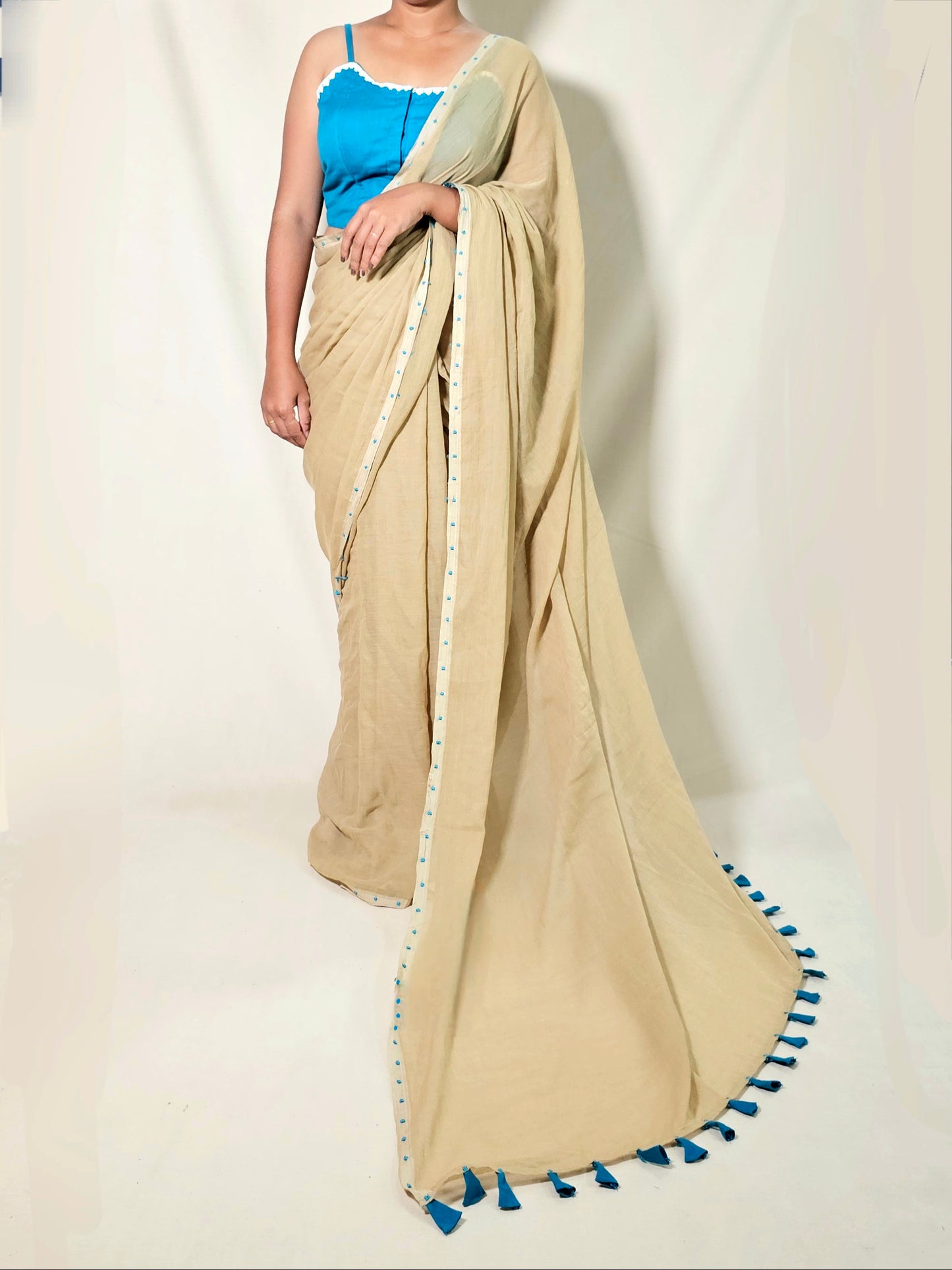 Parijat Designer MulMul Cotton Saree