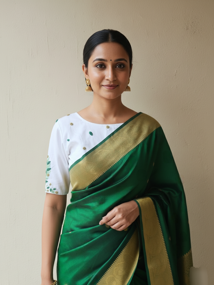 MADHURIMA BLOUSE (Green & Gold)