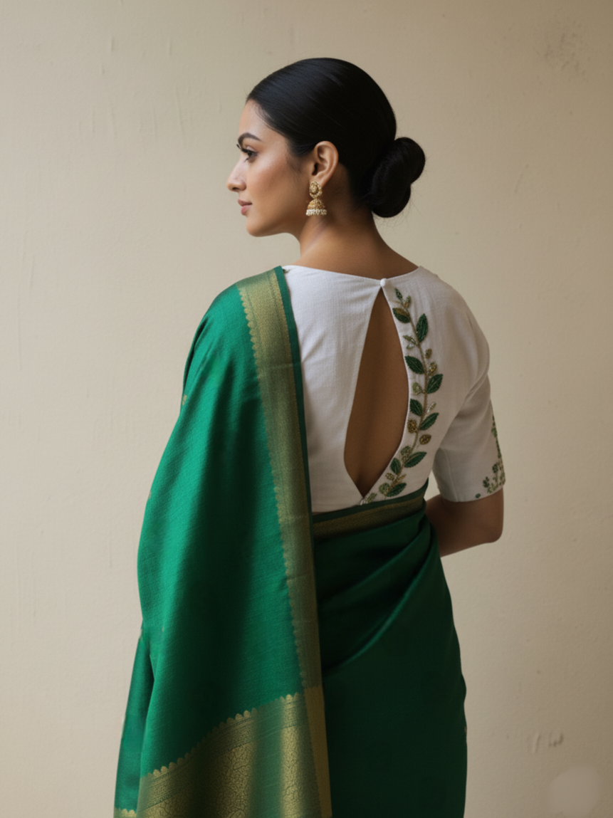 MADHURIMA BLOUSE (Green & Gold)
