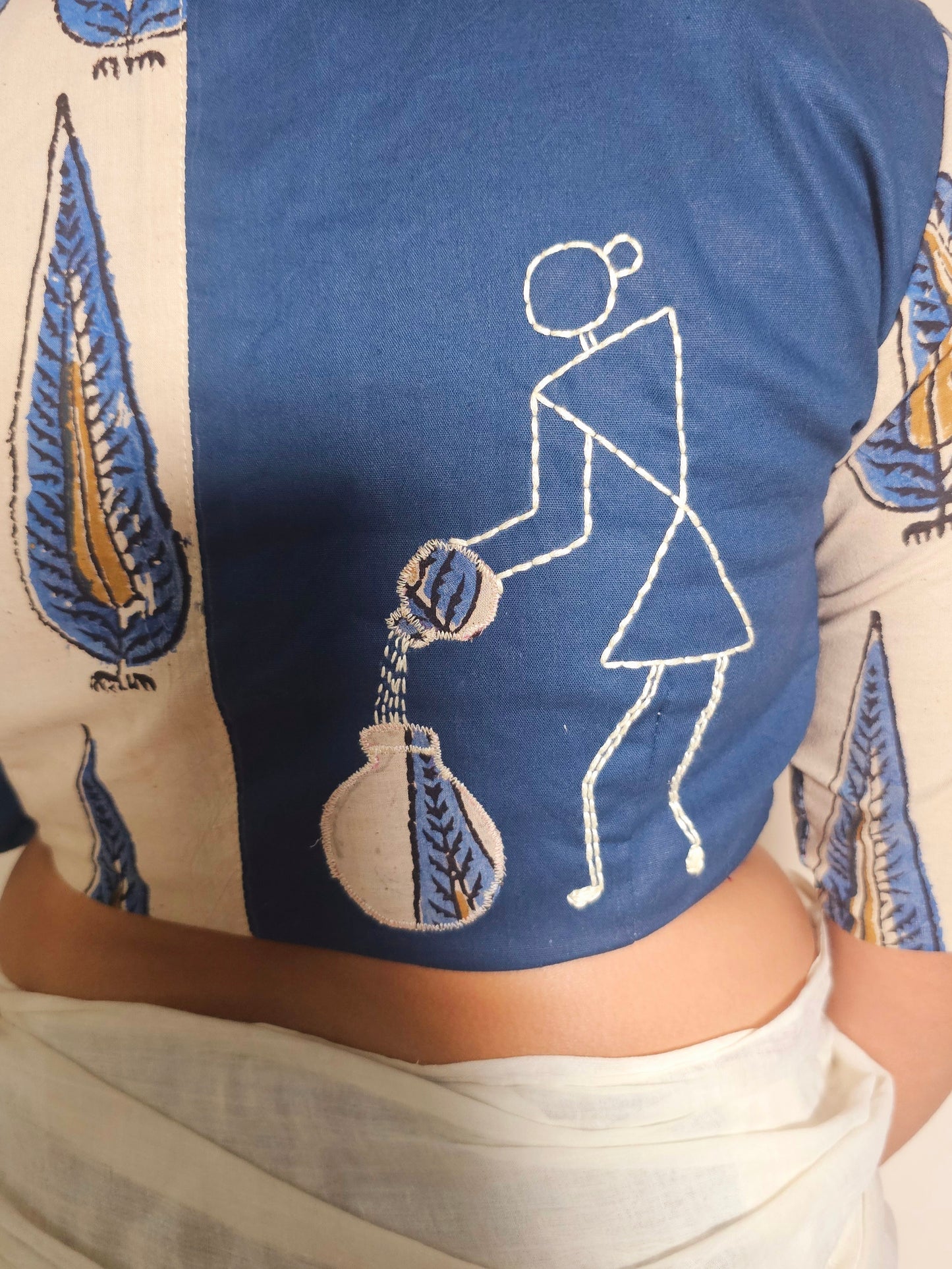 WARLI AKRITI BLOUSE - Blue