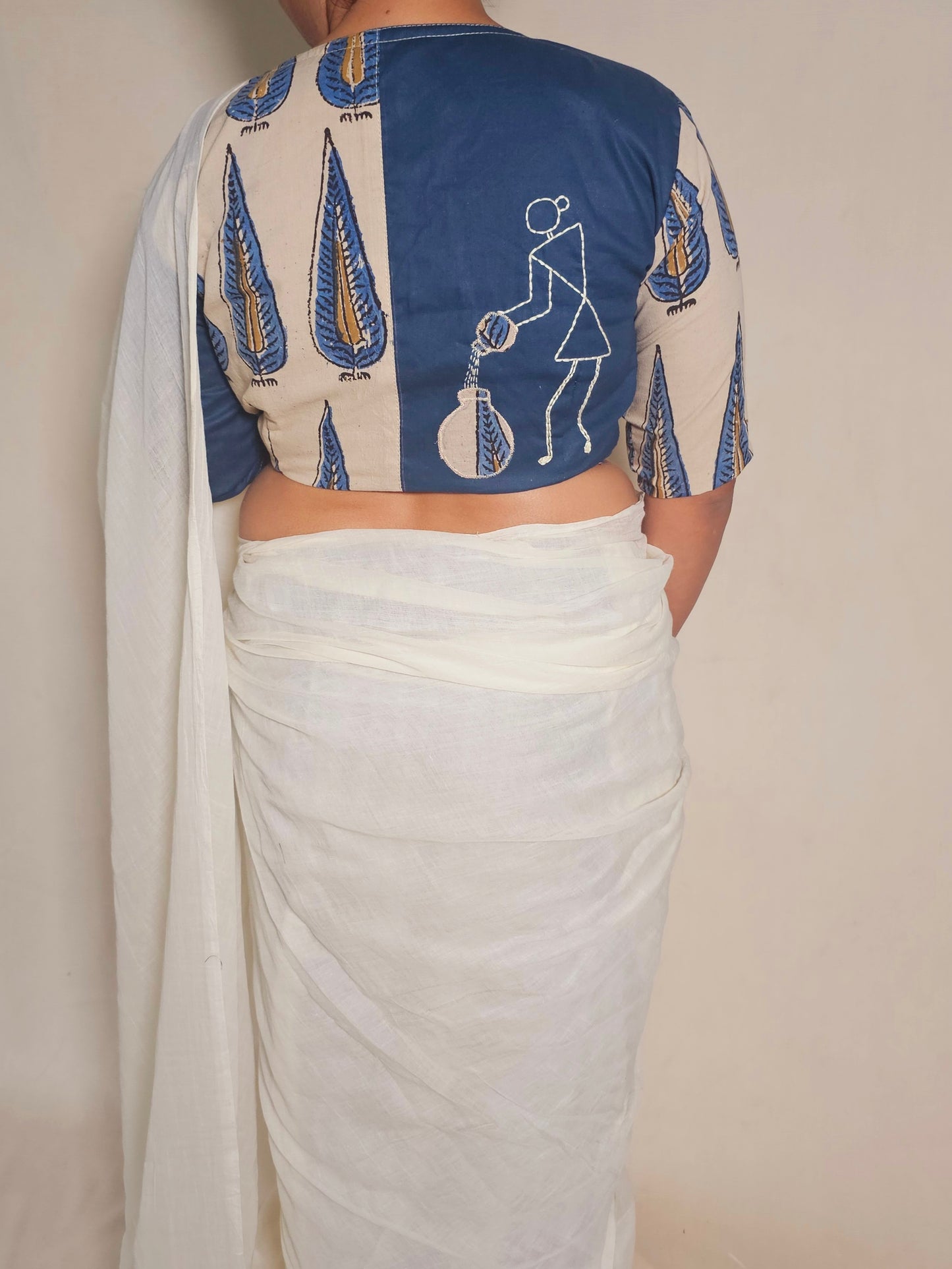 WARLI AKRITI BLOUSE - Blue
