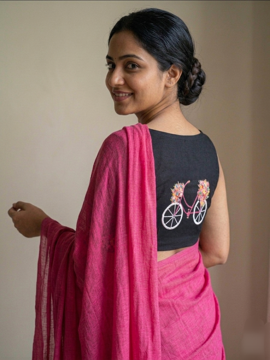 PHOOLON KA SAFAR BLOUSE - Black