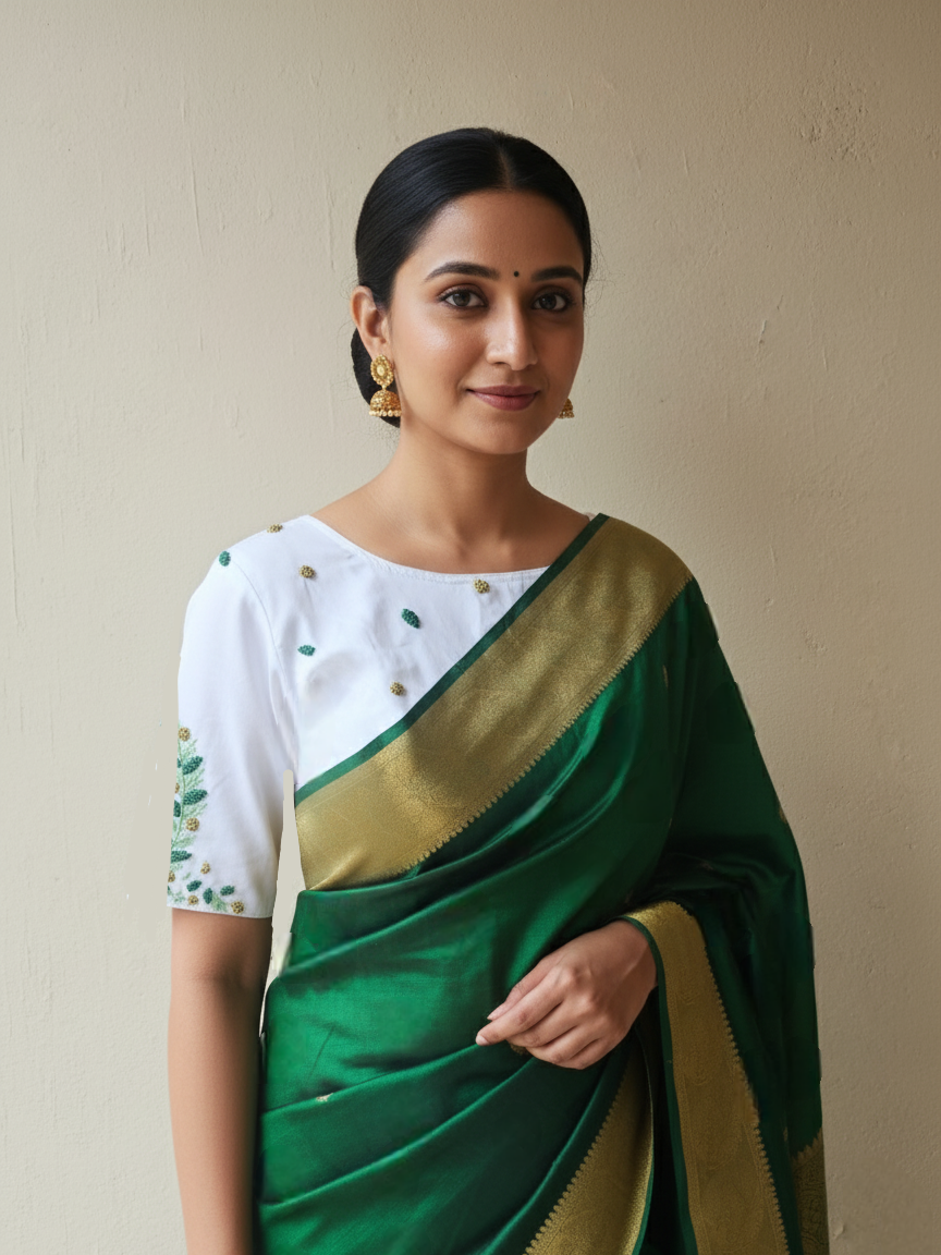 MADHURIMA BLOUSE (Green & Gold)