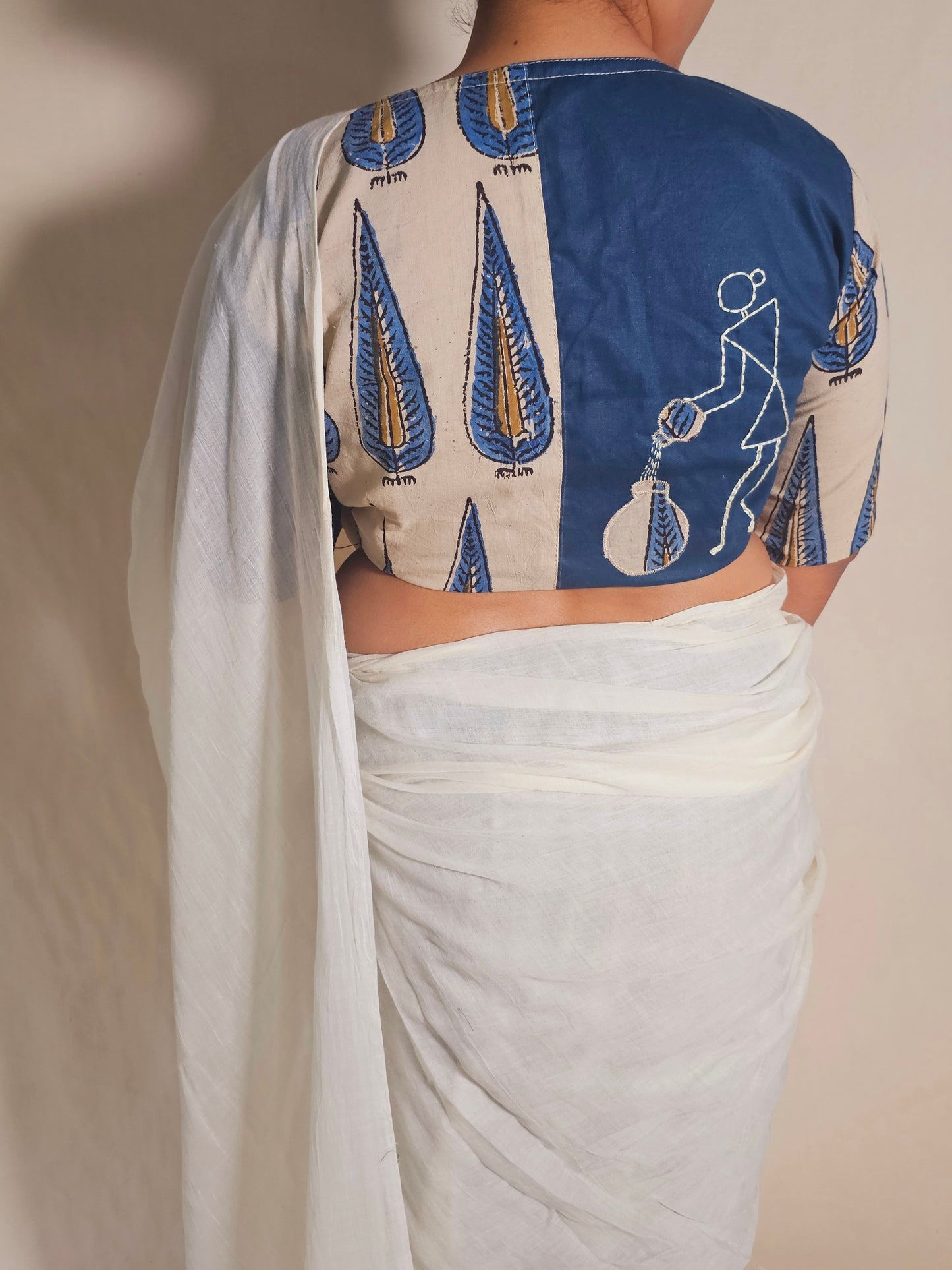 WARLI AKRITI BLOUSE - Blue
