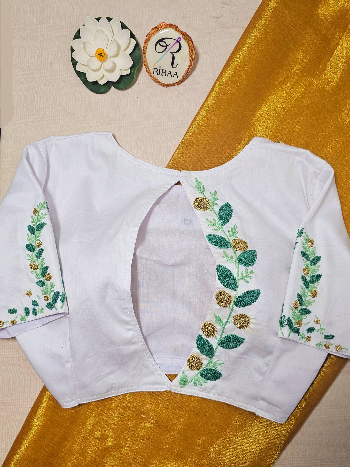 MADHURIMA BLOUSE (Green & Gold)