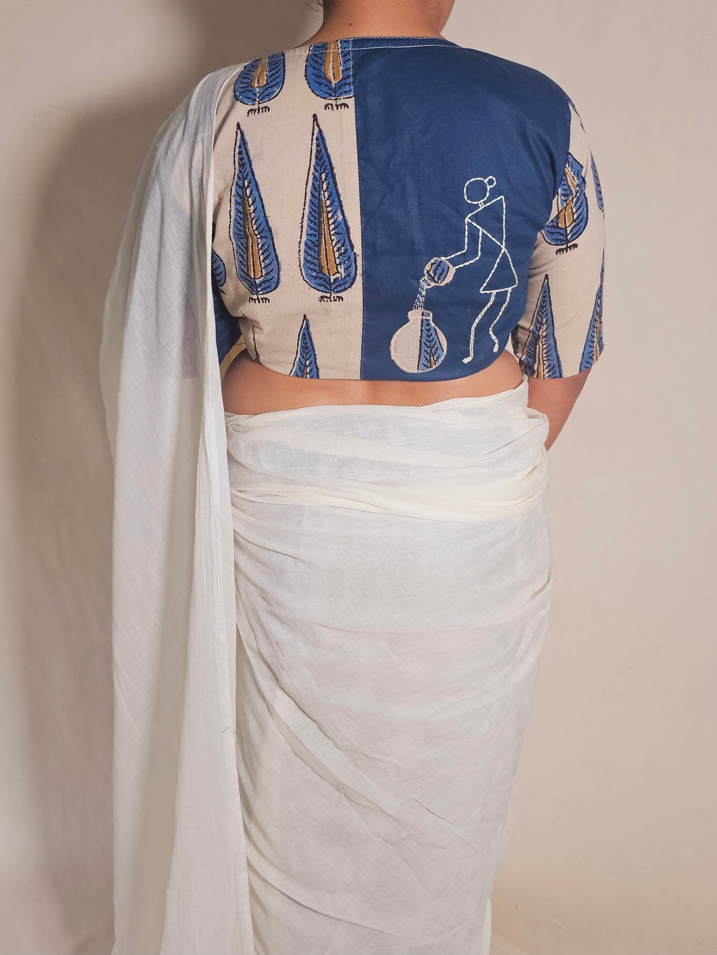 WARLI AKRITI BLOUSE - Blue
