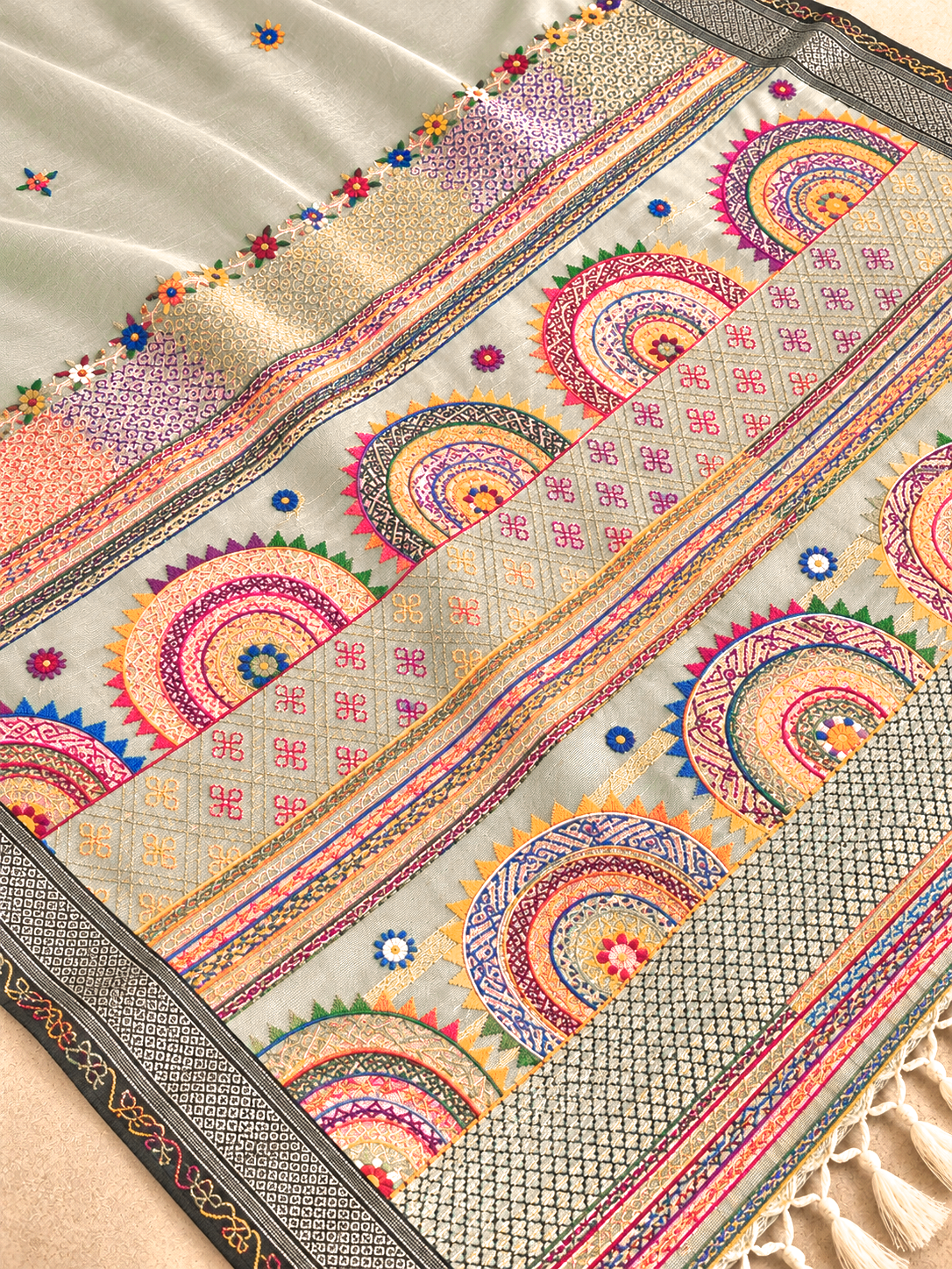 Virasat Lambani Saree - Soft Mint