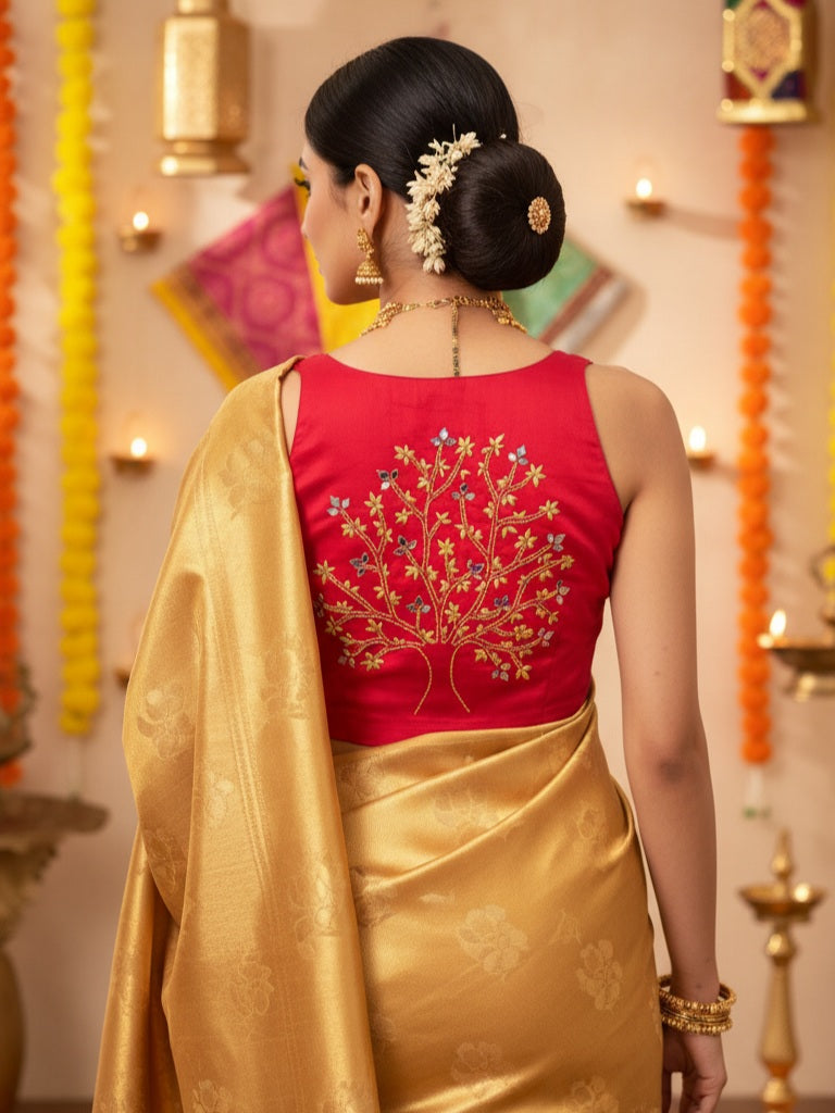 GLEAMING TREE BLOUSE - Red