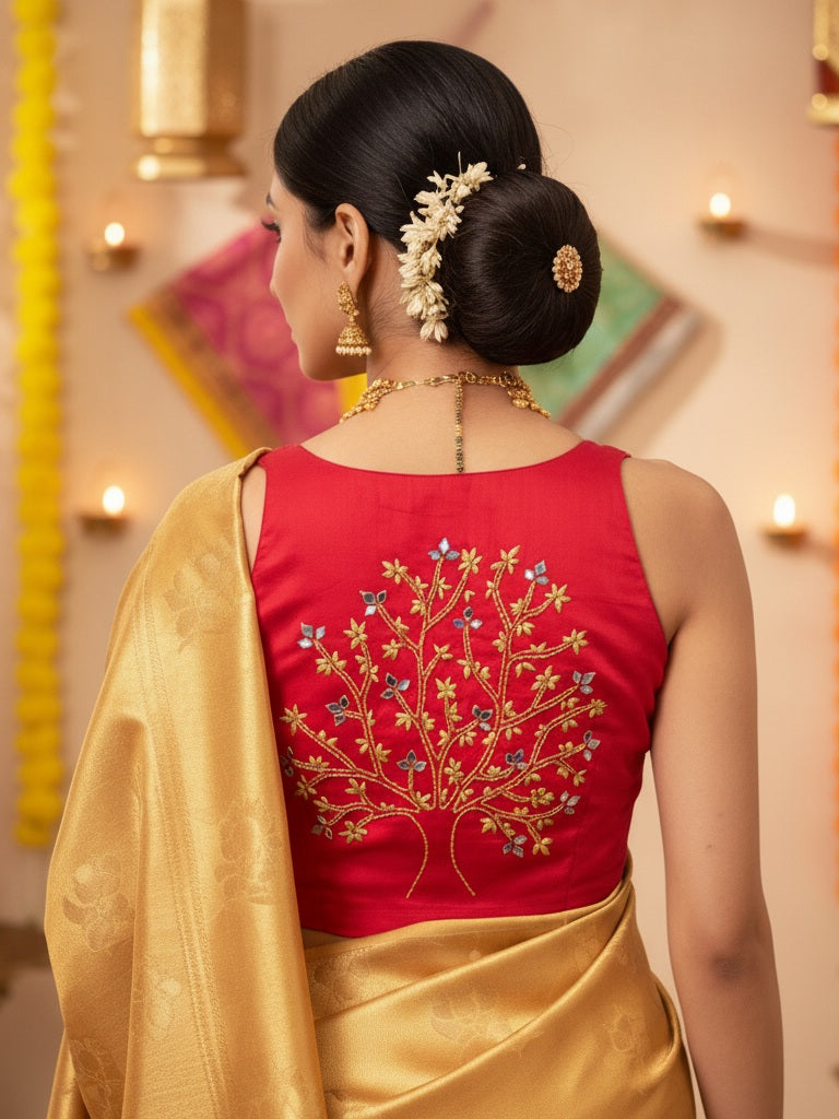 GLEAMING TREE BLOUSE - Red