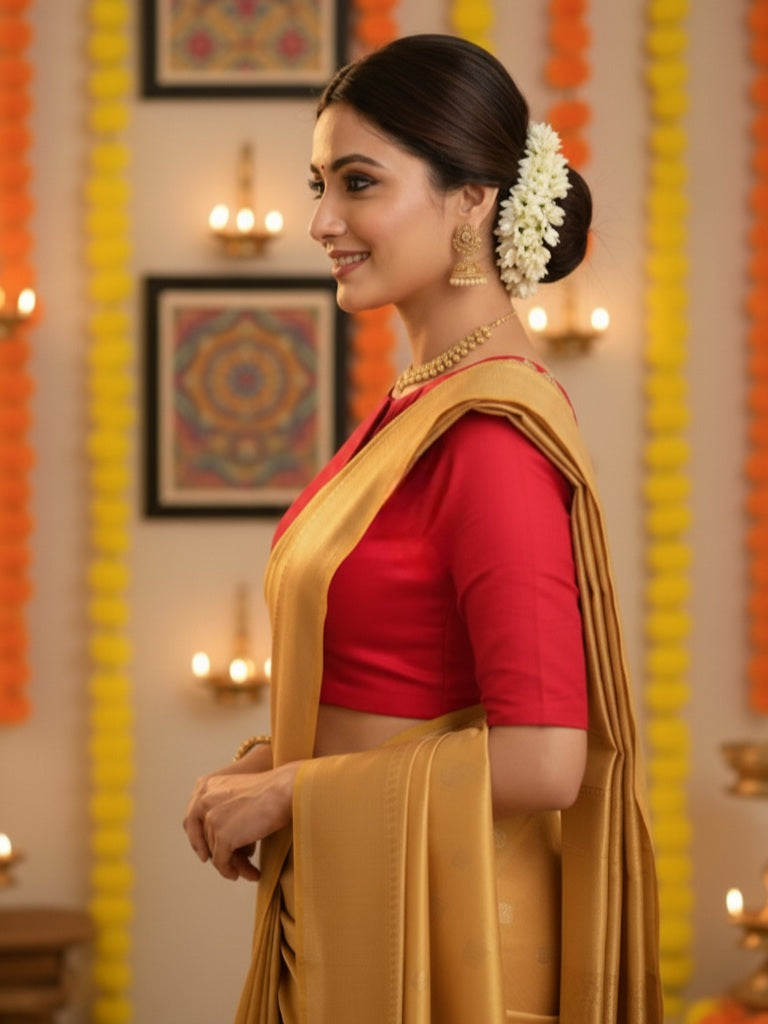 GLEAMING TREE BLOUSE - Red