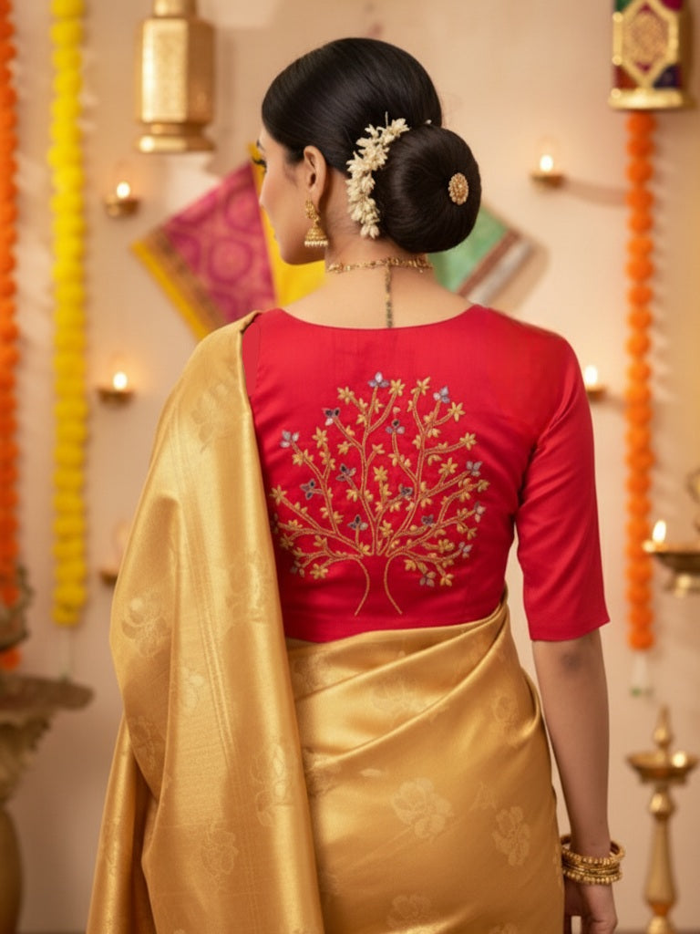 GLEAMING TREE BLOUSE - Red