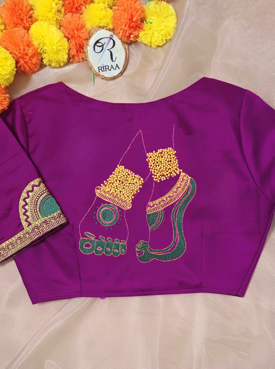 NRITYAPAYAL BLOUSE - Magenta-Green