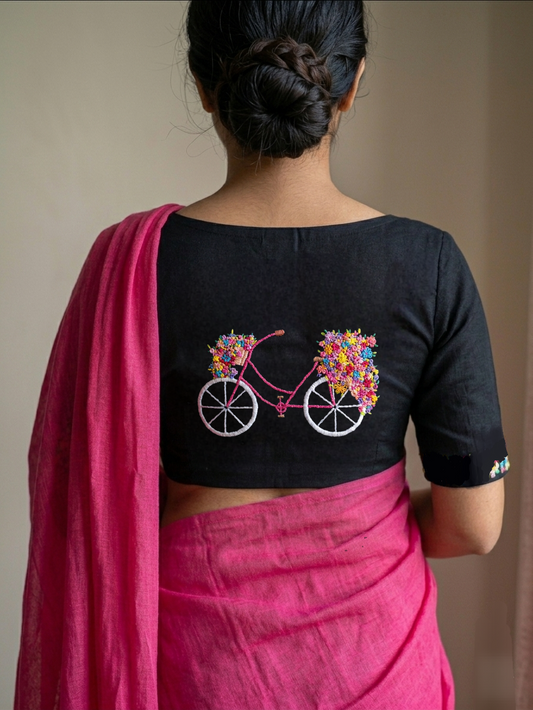 PHOOLON KA SAFAR BLOUSE - Black