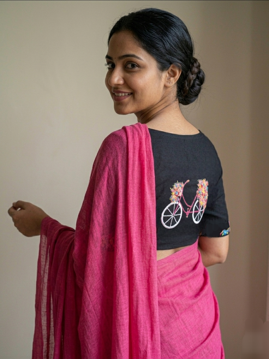 PHOOLON KA SAFAR BLOUSE - Black