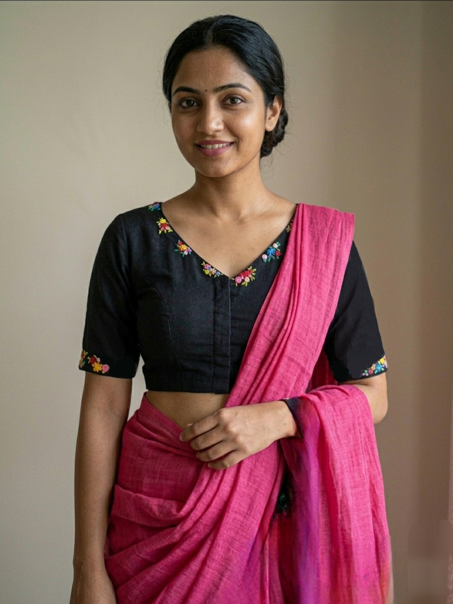 PHOOLON KA SAFAR BLOUSE - Black