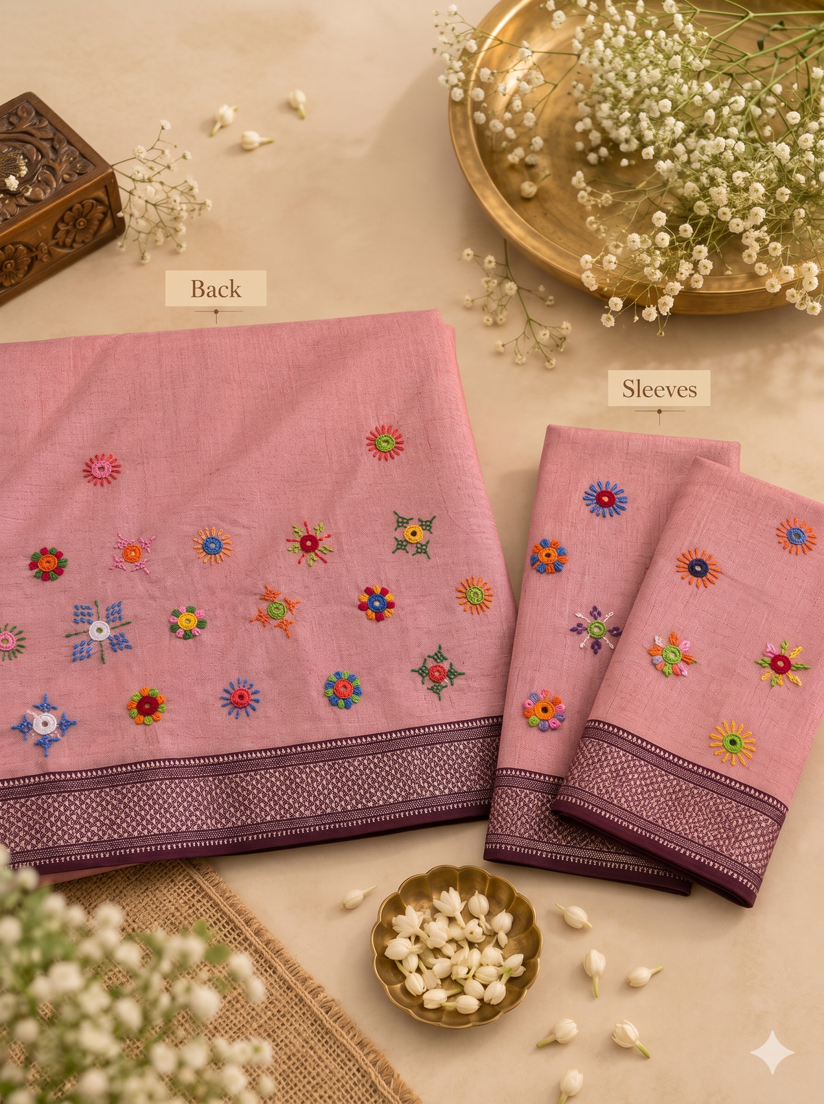 Virasat Lambani Saree - Rose Pink