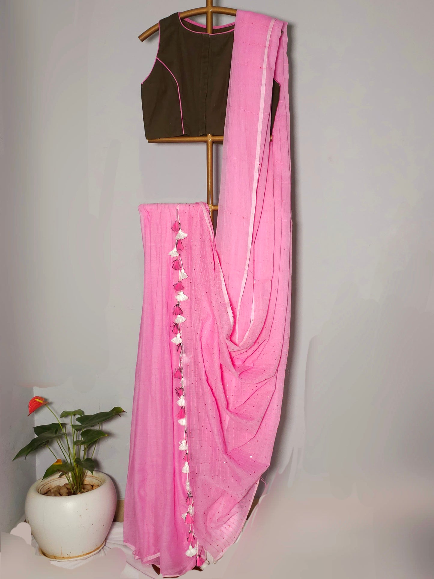 Tara MulMul Cotton Sequence Saree