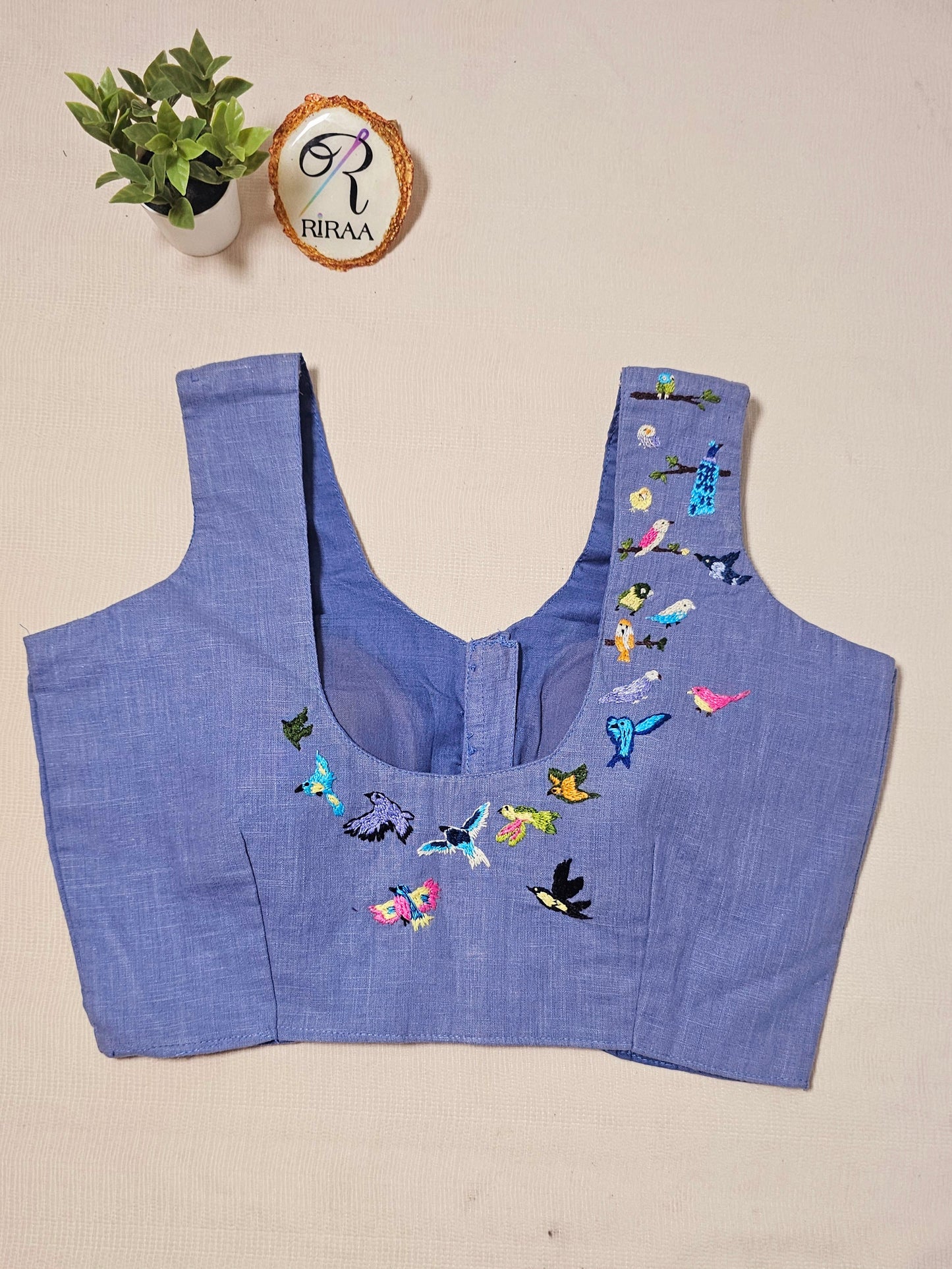 PAKSHI PRAVAH BLOUSE- Denim