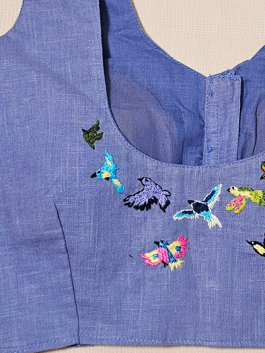 PAKSHI PRAVAH BLOUSE- Denim