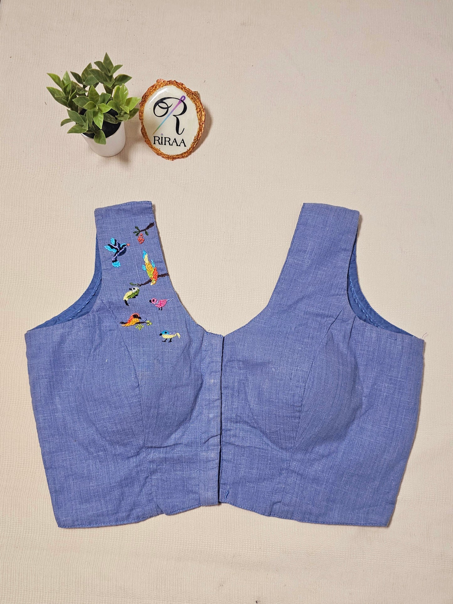 PAKSHI PRAVAH BLOUSE- Denim