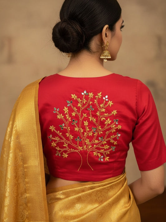 GLEAMING TREE BLOUSE - Red