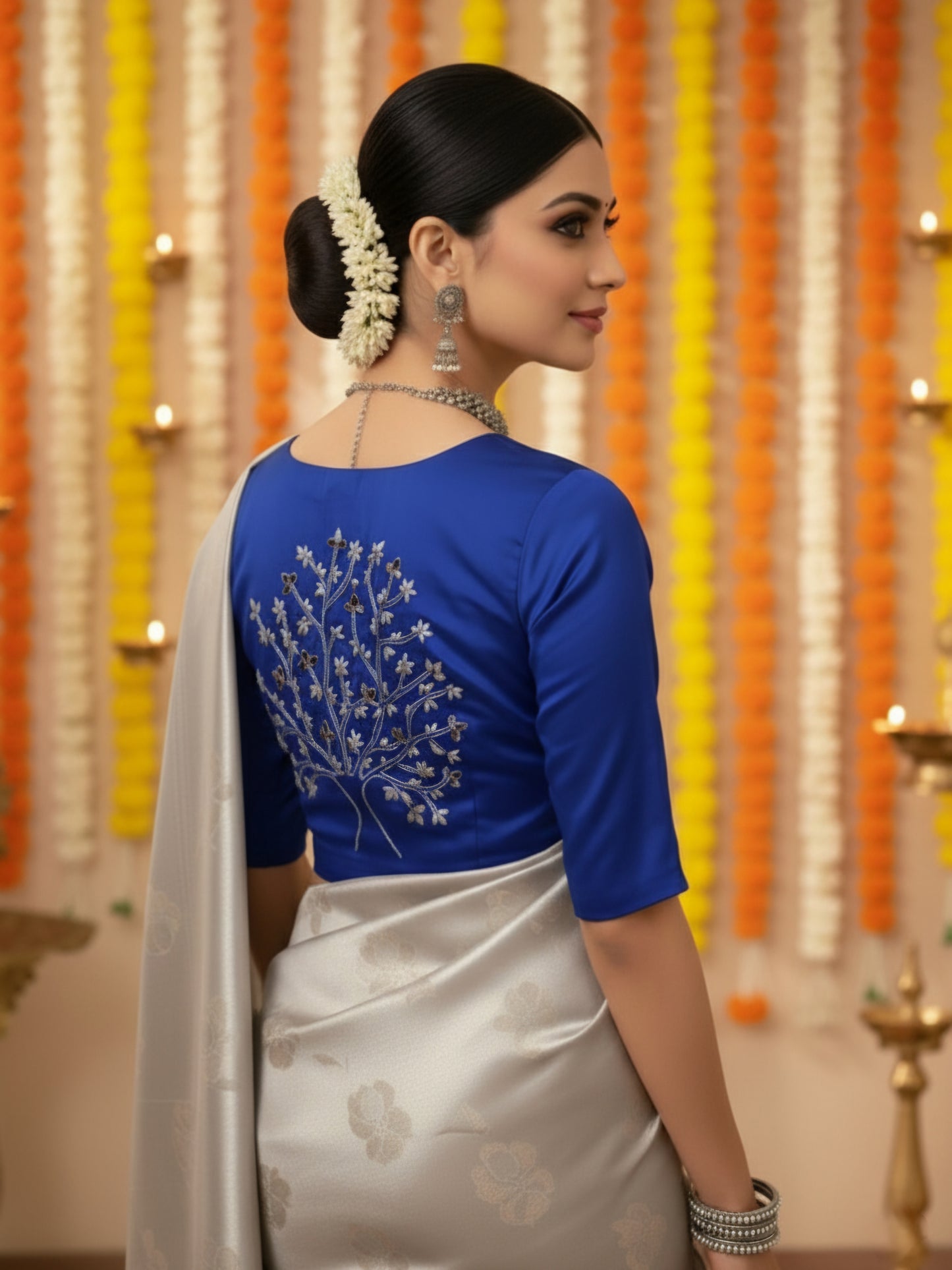 GLEAMING TREE BLOUSE - Blue