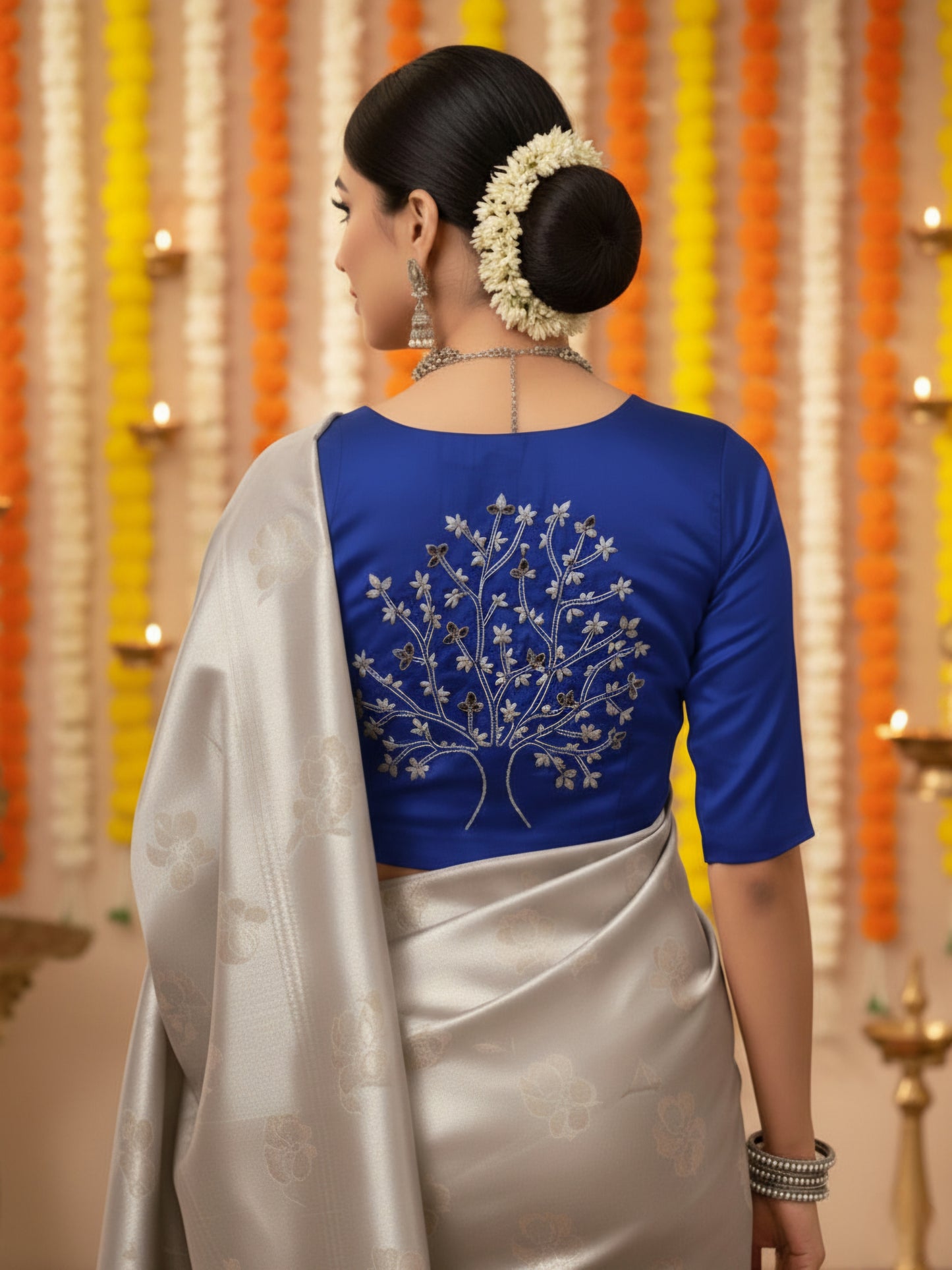 GLEAMING TREE BLOUSE - Blue