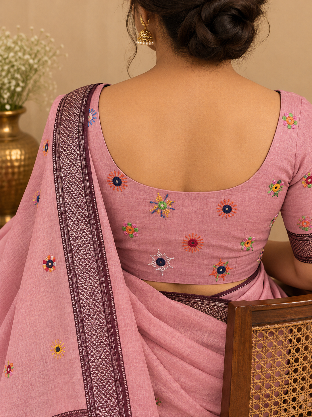 Virasat Lambani Saree - Rose Pink