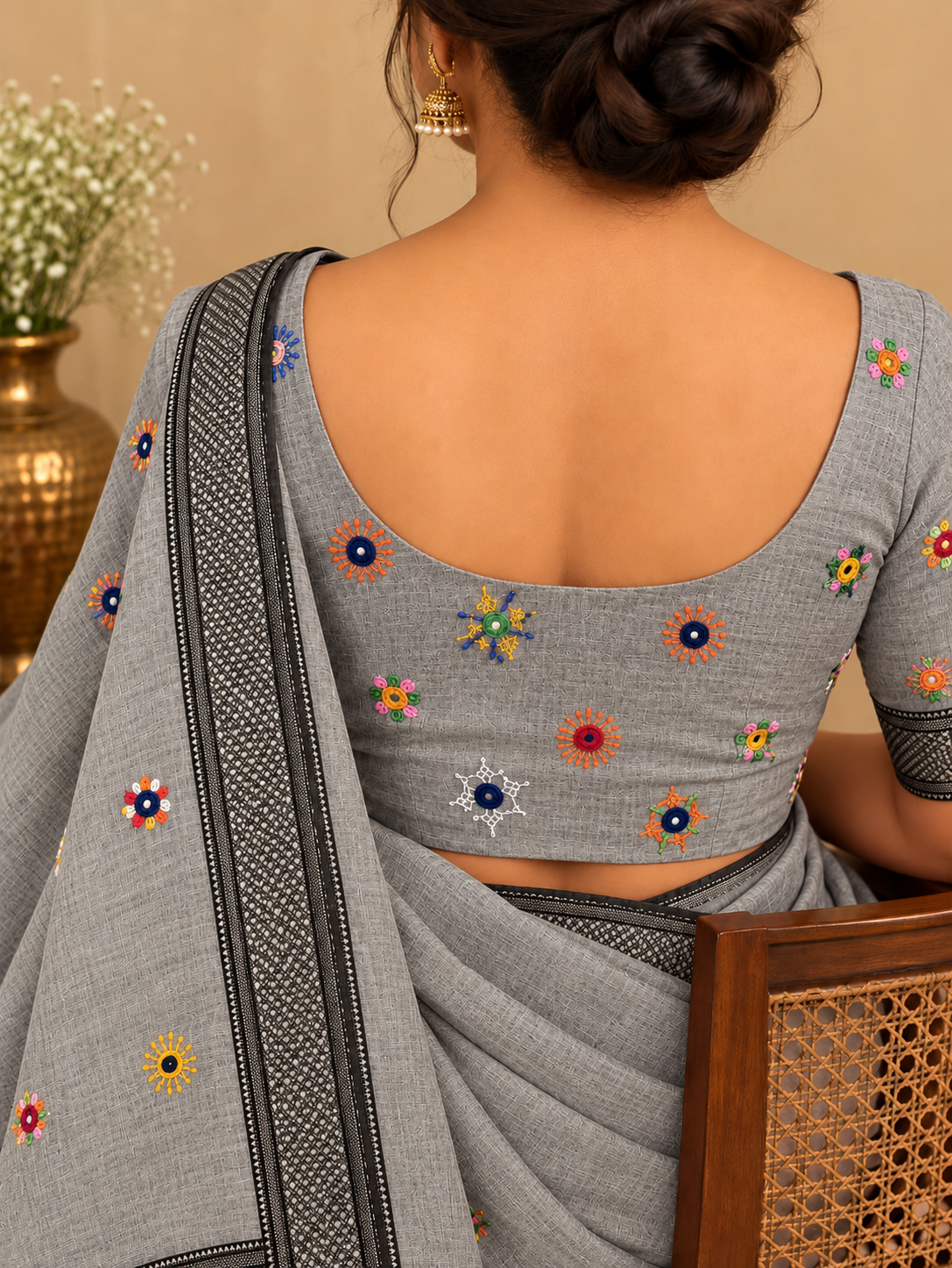 Virasat Lambani Saree - Grey