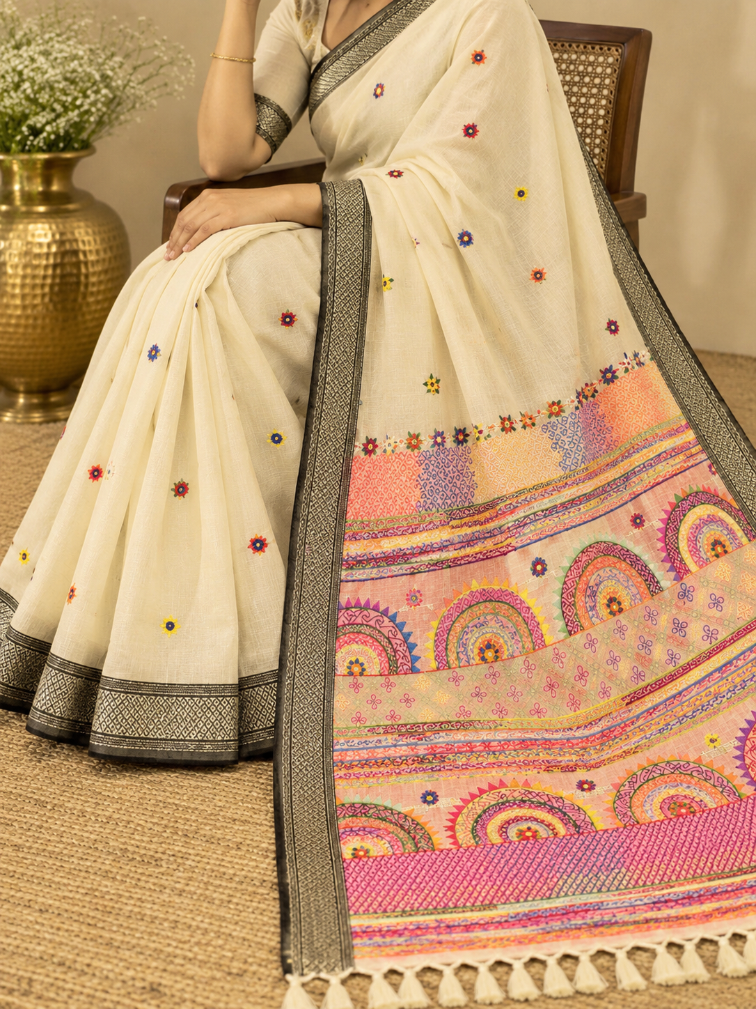 Virasat Lambani Saree - Butter Yellow