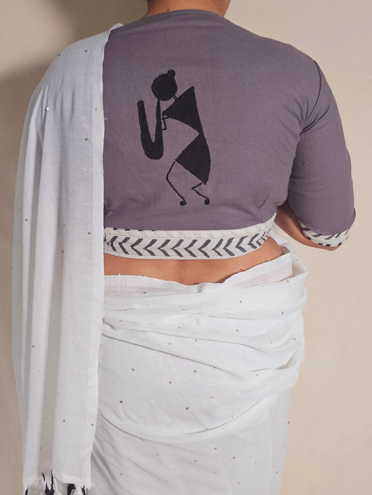 WARLI TUNE BLOUSE - Grey