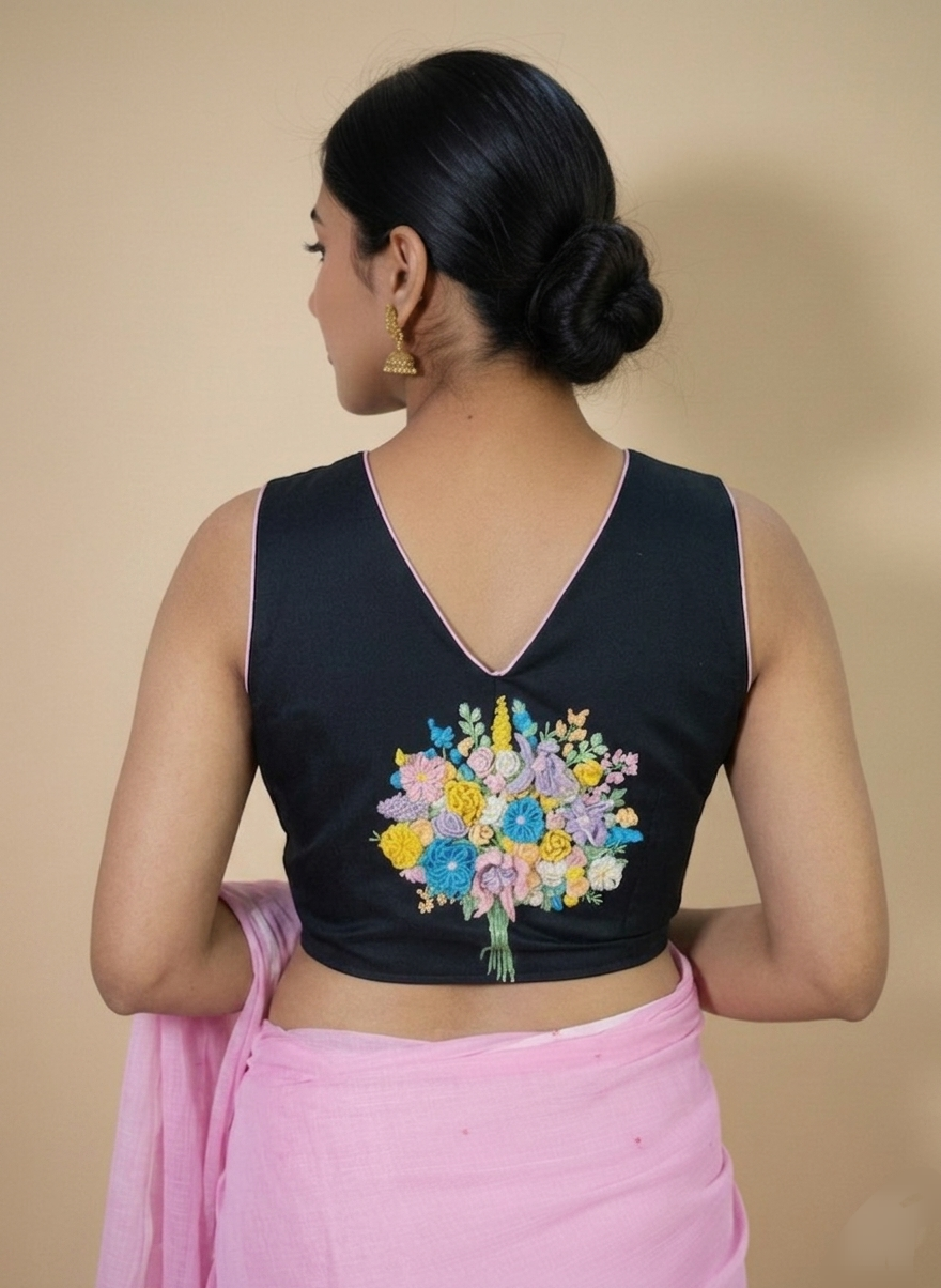 GULDASTA BLOUSE -Navy Blue