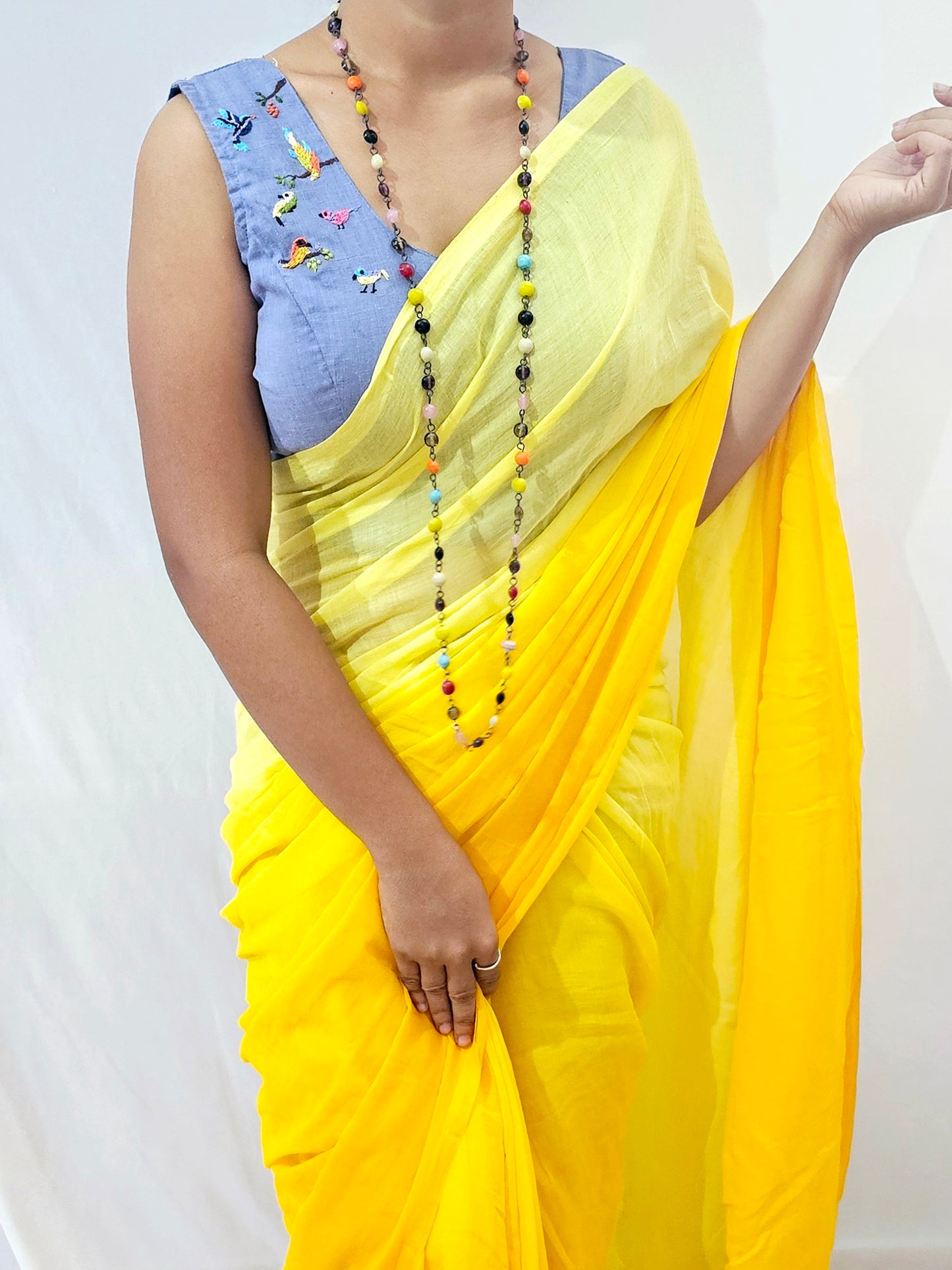 PAKSHI PRAVAH BLOUSE- Denim
