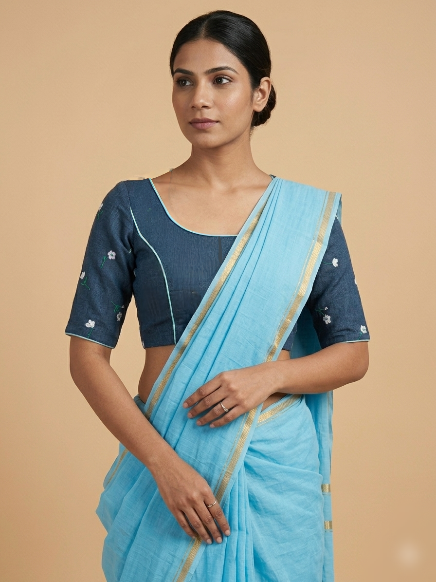 SUGAM BLOUSE-Blue