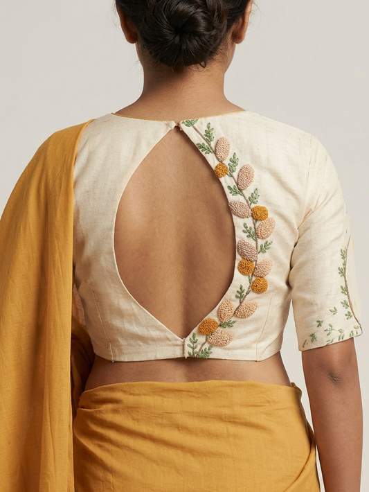 MADHURIMA BLOUSE (Mustard & Beige)