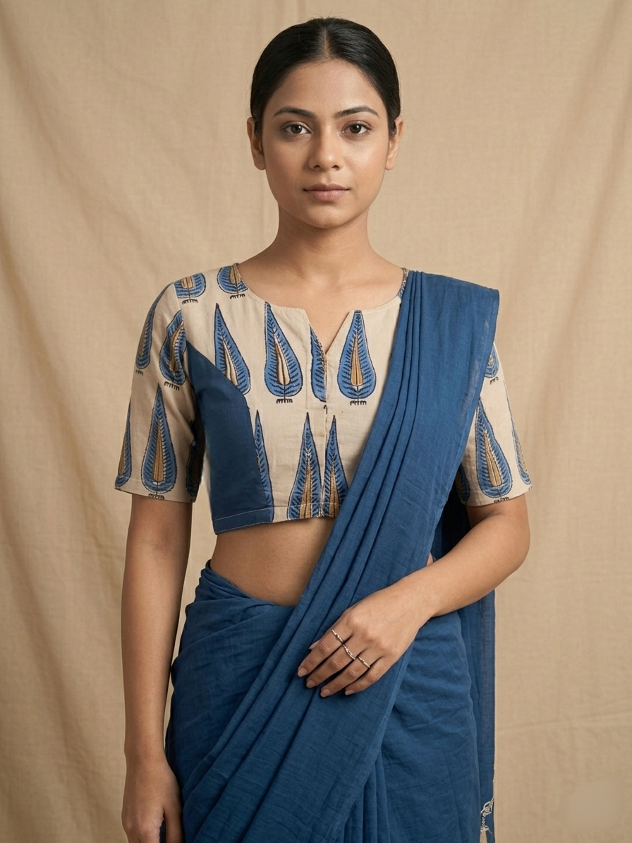 WARLI AKRITI BLOUSE - Blue