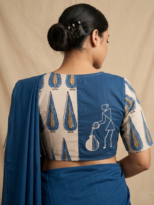 WARLI AKRITI BLOUSE - Blue